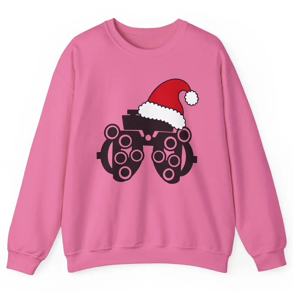 Phoropter Santa Hat Optometrist Christmas Ophthalmic Tech Unisex Crewneck Sweatshirt