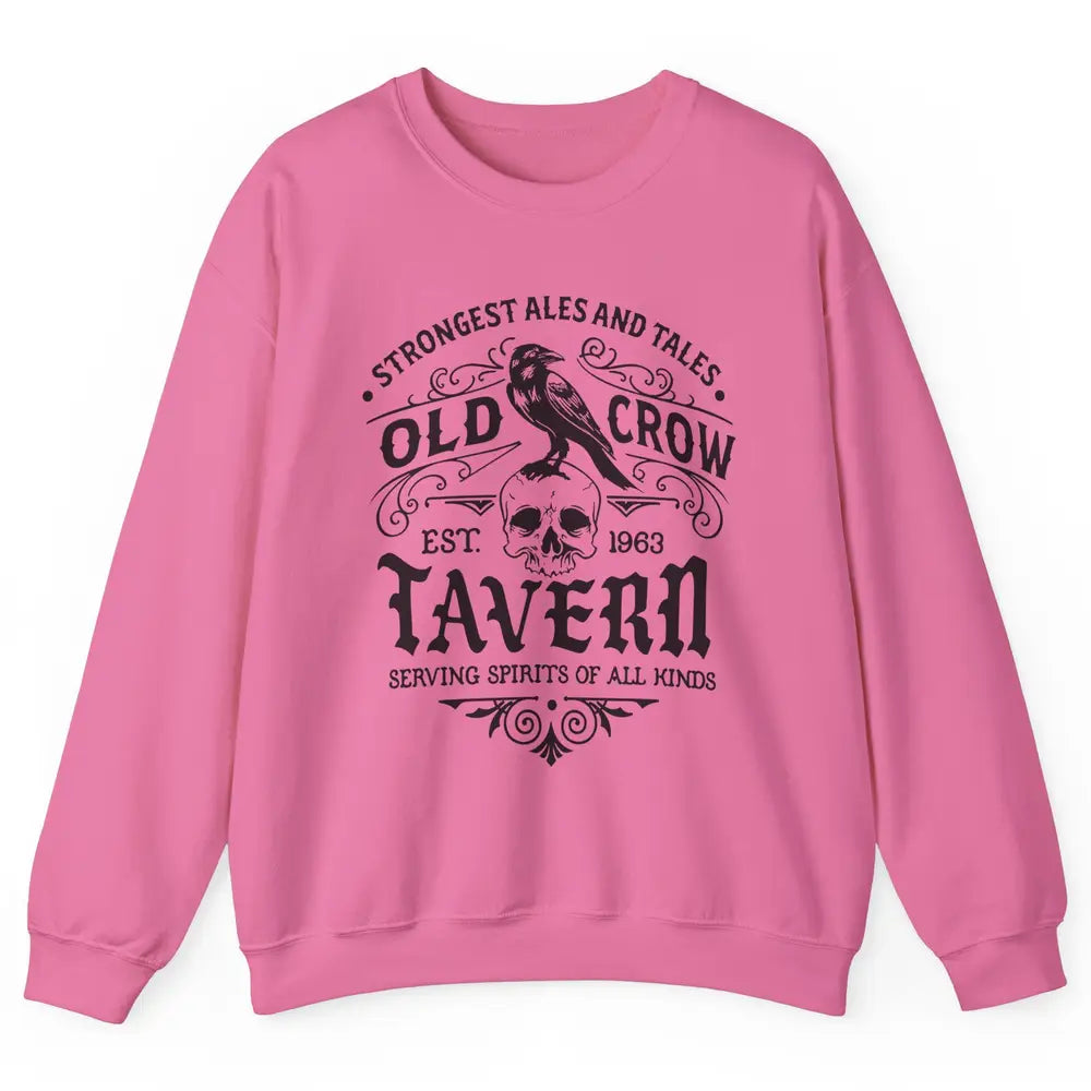 Old Crow Farmhouse Tavern Serving Spirit All Kinds Halloween Unisex Crewneck Sweatshirt