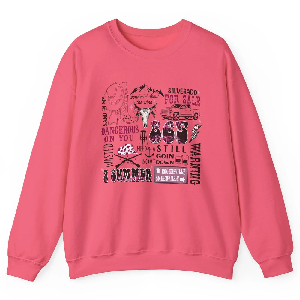 Retro Cowboy Boot Hat Sand In My Boots Western Country Music Unisex Crewneck Sweatshirt