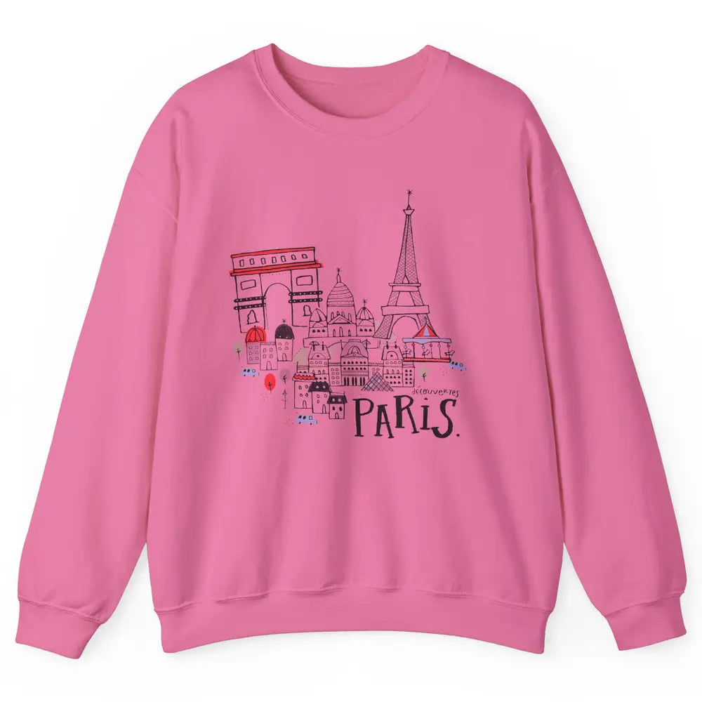 Paris Eiffel Tower Travel France Gift Paris Skyline Unisex Crewneck Sweatshirt