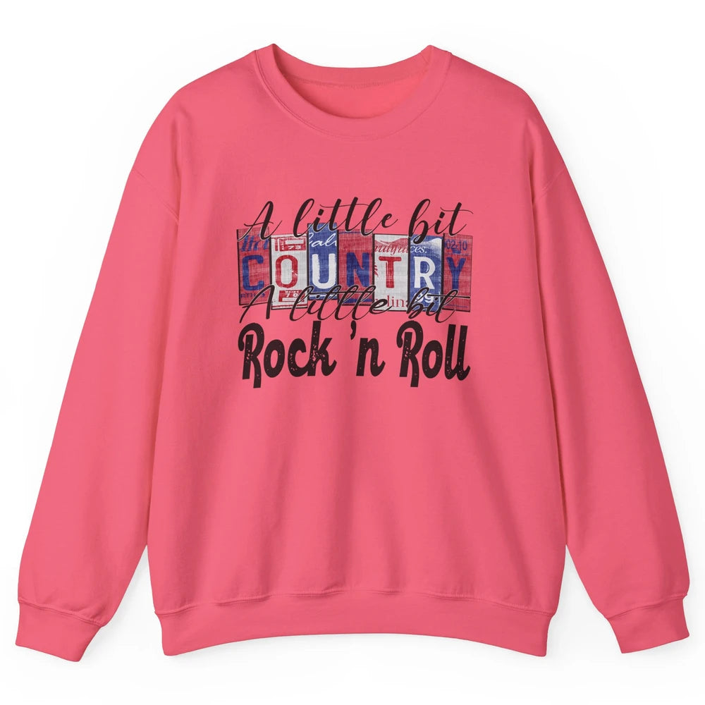 Retro A Little Bit Country A Little Bit Rock n Roll Western Unisex Crewneck Sweatshirt
