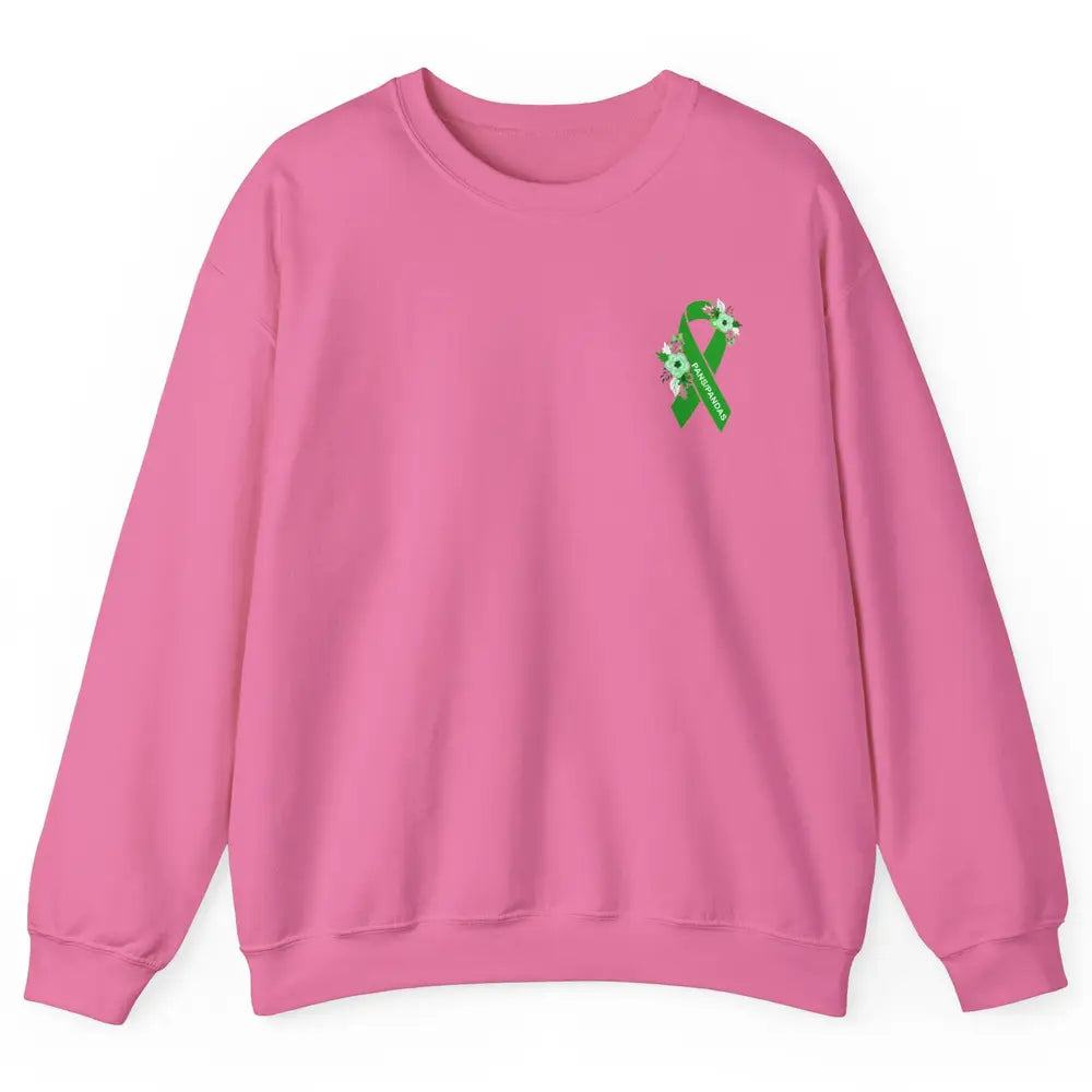 PANS/PANDAS Awareness Floral Green Ribbon Pans Disease Unisex Crewneck Sweatshirt