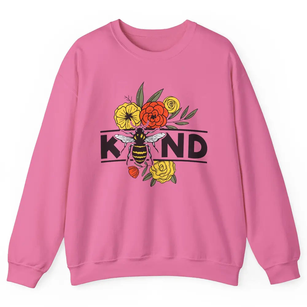 Retro Be Kind Leopard Rainbow Boho Love Mental Health Matter Unisex Crewneck Sweatshirt