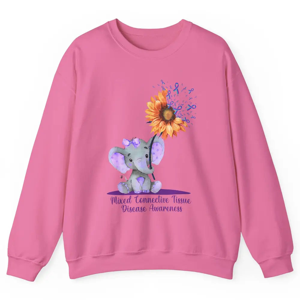 Mixed Connective Tissue Disease Baby Elephant Sunflower Unisex Crewneck Sweatshirt
