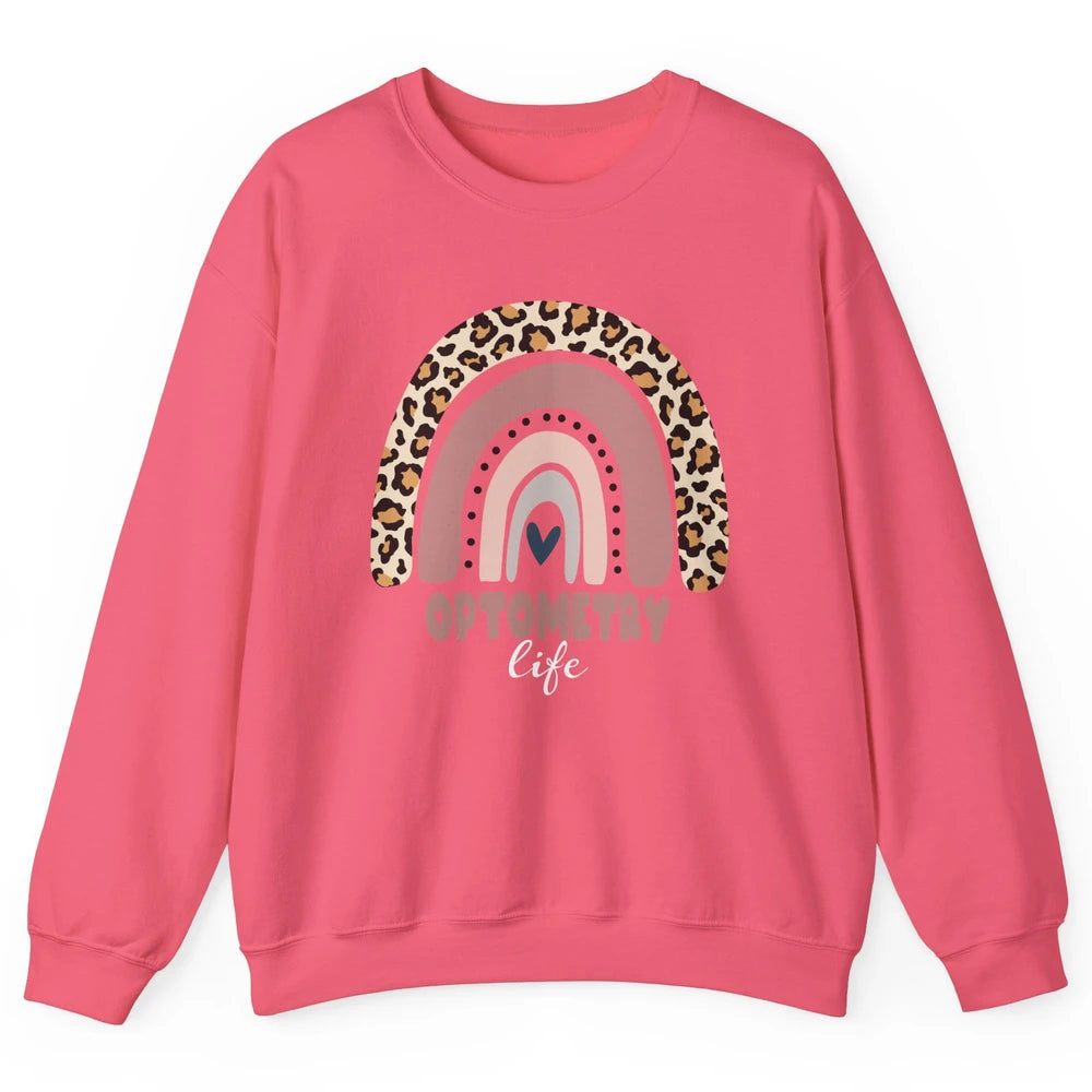 Optometry Life Leopard Rainbow Optometrist Optician Gift Unisex Crewneck Sweatshirt
