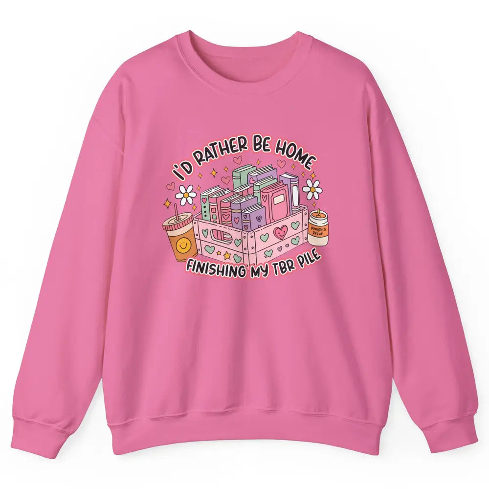 Retro Groovy TBR Book Readers Be Home Finishing My TBR Pile Unisex Crewneck Sweatshirt