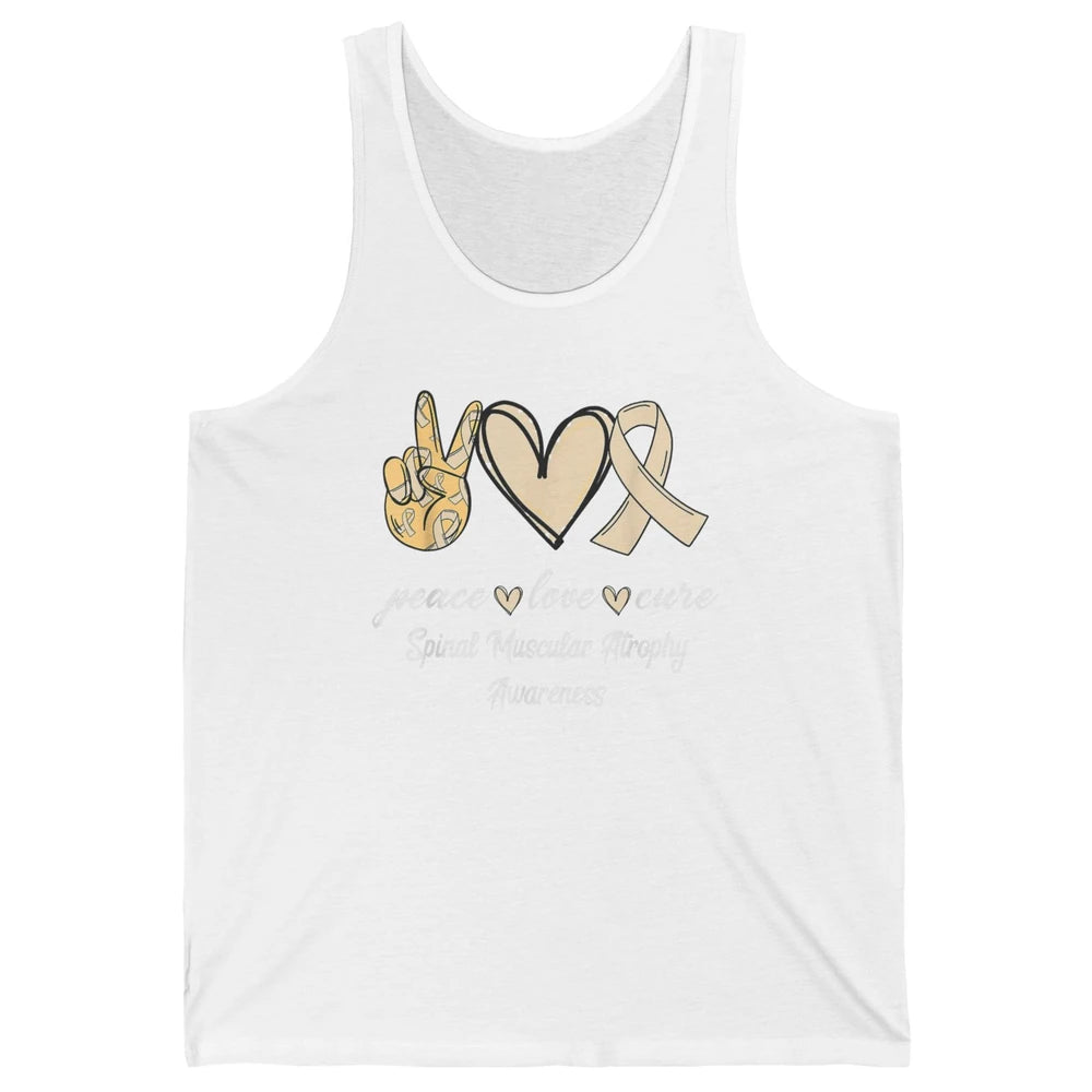Peace Love Cure Cream Ribbon Spinal Muscular Atrophy SMA Unisex Jersey Tank