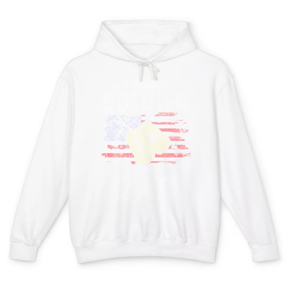 My Favorite Soldier Calls Me Dad US Army Military US Flag Unisex Lightweight Hoodie