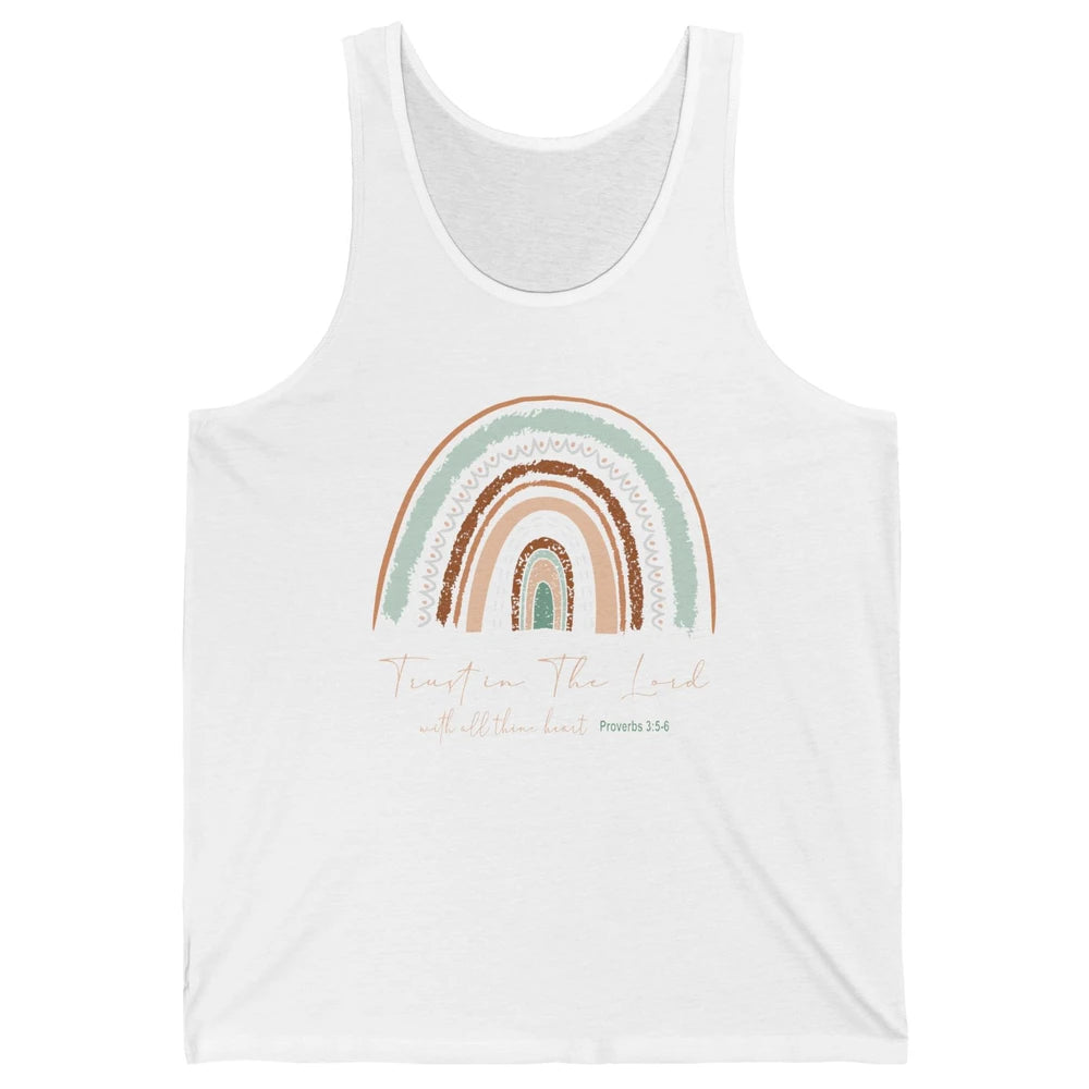 Rainbow Trust In The Lord With All Heart Christian Religious Unisex Jersey Tank
