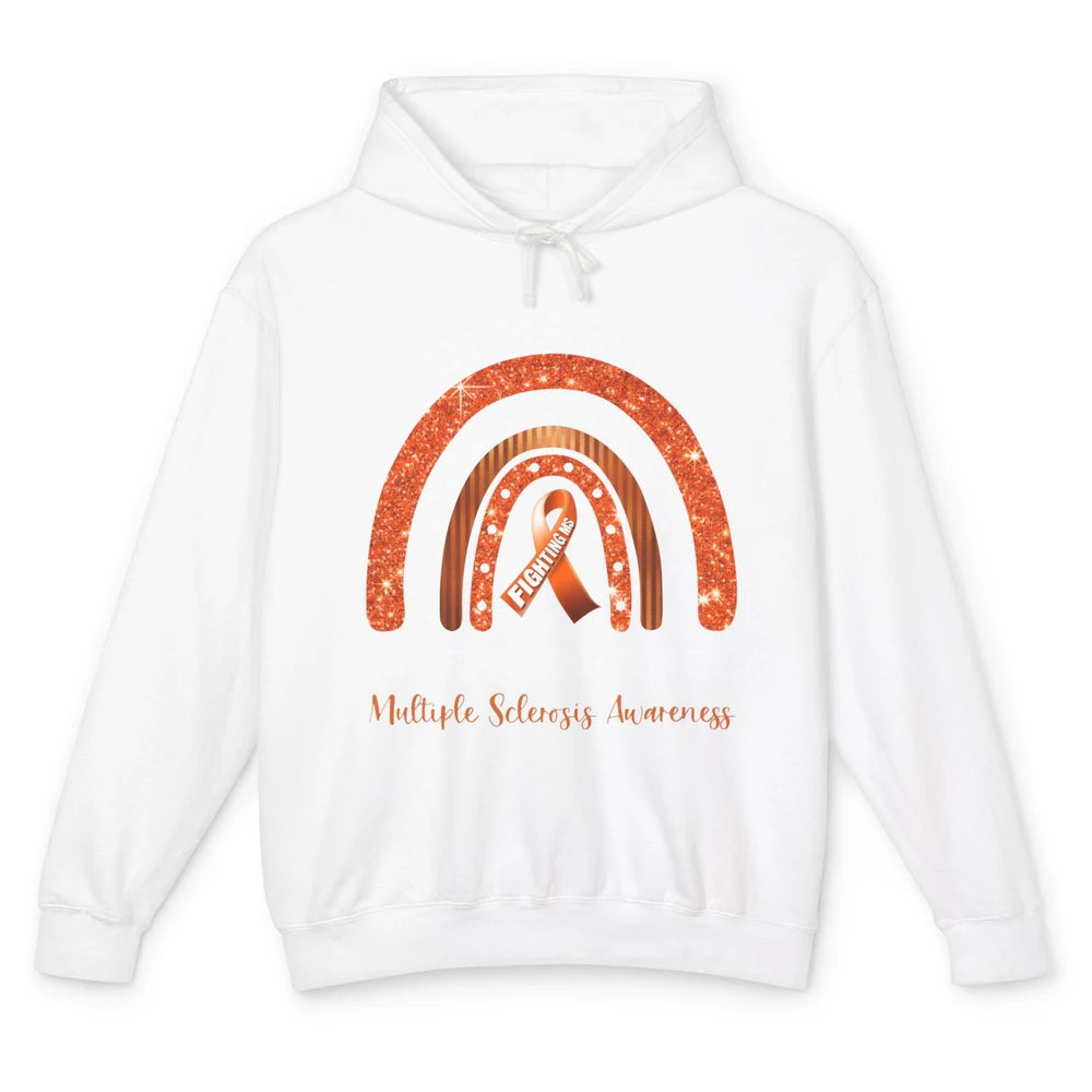 Multiple Sclerosis Awareness In March We Wear Orange Rainbow Unisex Lightweight Hoodie