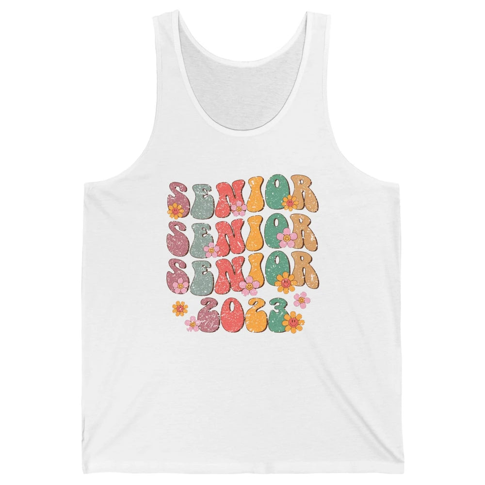 Retro Groovy Daisy Senior 2023 Graduation Gift Class Of 2023 Unisex Jersey Tank