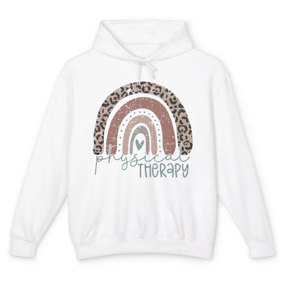 Retro Physical Therapy Rainbow Physical Therapist PT Leopard Unisex Lightweight Hoodie