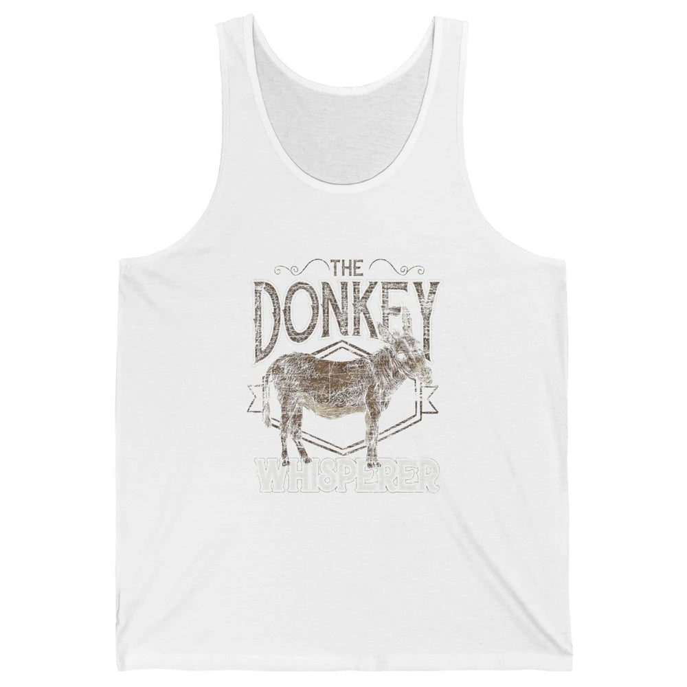 Retro Donkey Whisperer Farming Life Farm Animal Funny Donkey Unisex Jersey Tank