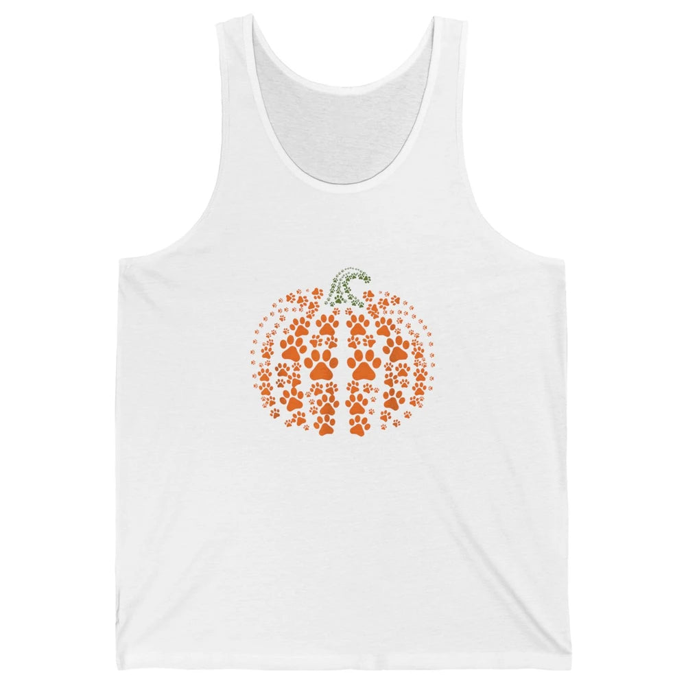 Pumpkin Dog Cat Paw Costume Happy Halloween Spooky Season Unisex Jersey Tank