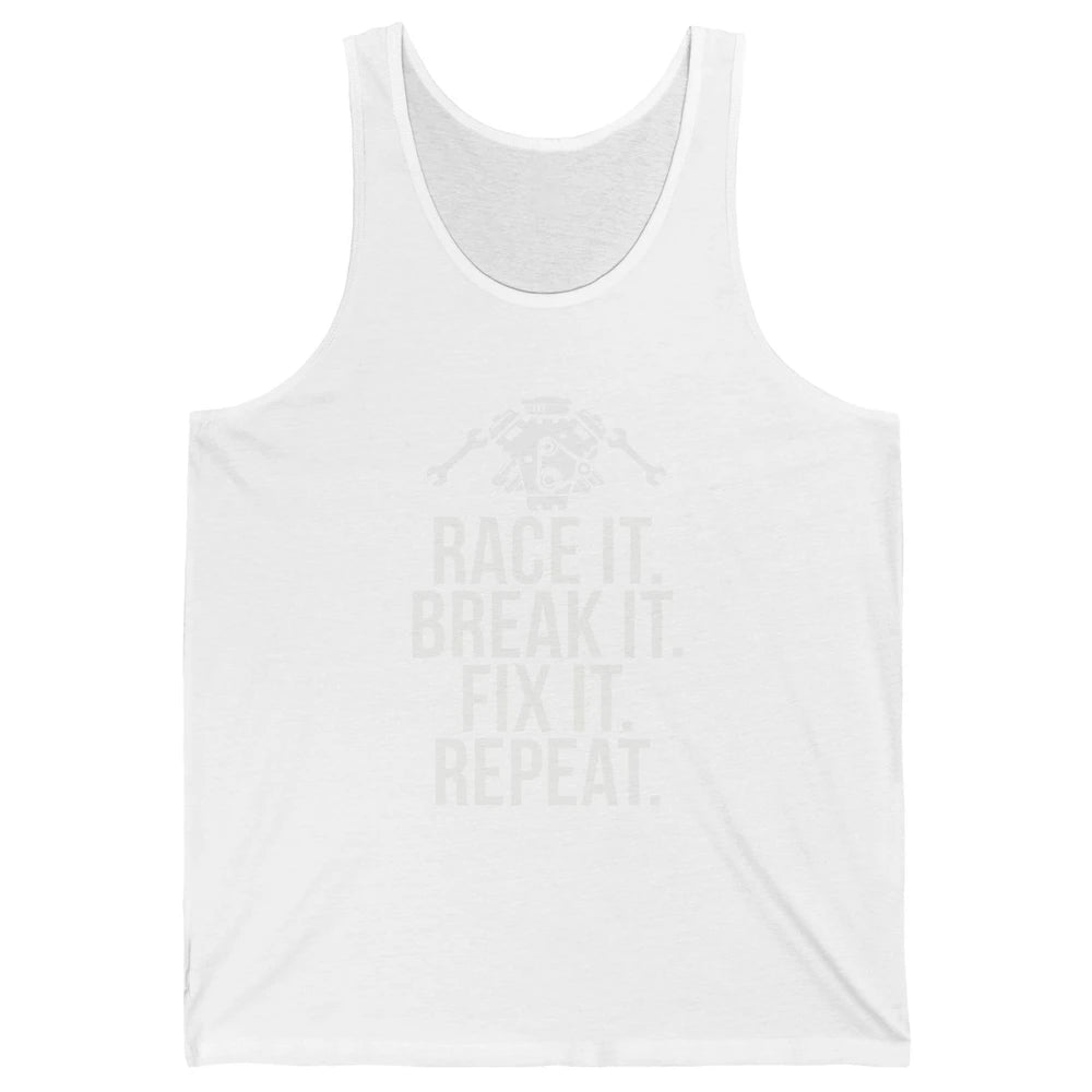 Race Break Fix It Dirt Racing Retro Sprint Car Speed Truck Unisex Jersey Tank