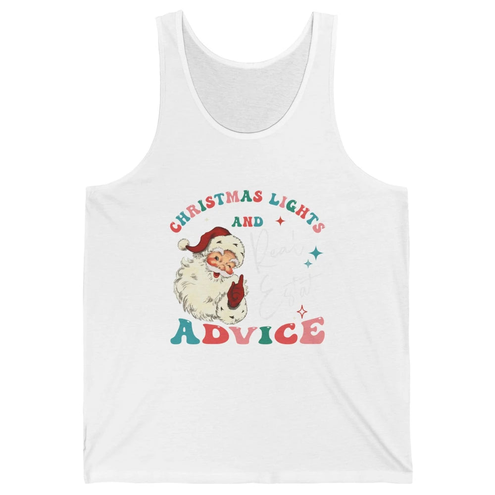 Merry Christmas Xmas Lights Santa Realtor Real Estate Advice Unisex Jersey Tank