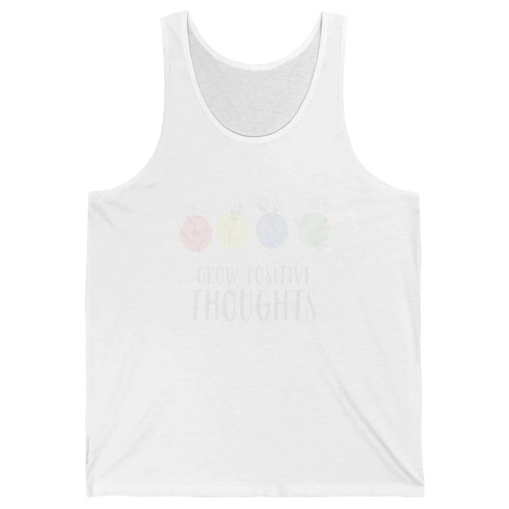 Retro Grow Positive Thoughts Vintage Wildflowers Happy Mind Unisex Jersey Tank