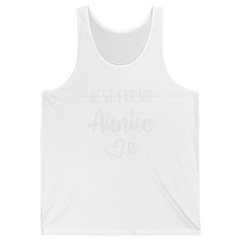 Promoted From Bestie To Auntie Pregnancy Reveal Bestfriend Unisex Jersey Tank