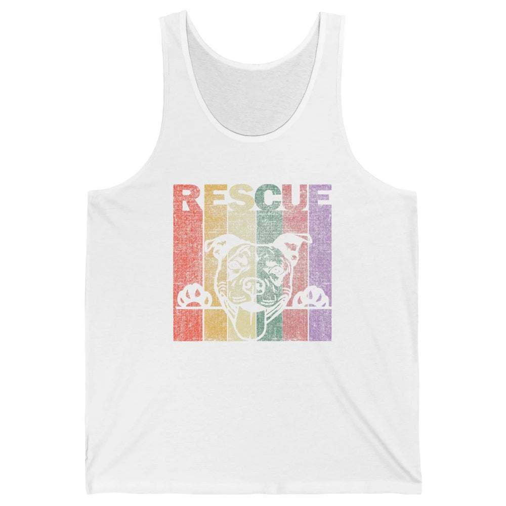 Rescue Dog Pitbull Puppy Adopt Vintage Funny Pet Rescuer Mom Unisex Jersey Tank