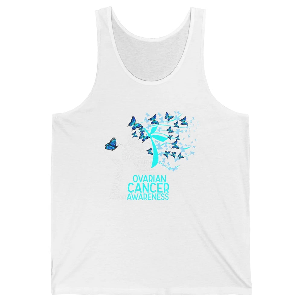 Ovarian Cancer Awareness Hope Love Cure Teal Ribbon Unisex Jersey Tank