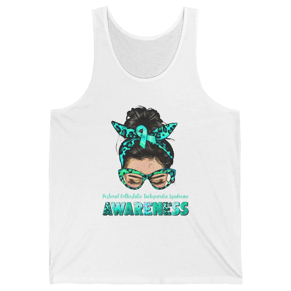 Postural Orthostatic Tachycardia Syndrome Ribbon Messy Bun Unisex Jersey Tank