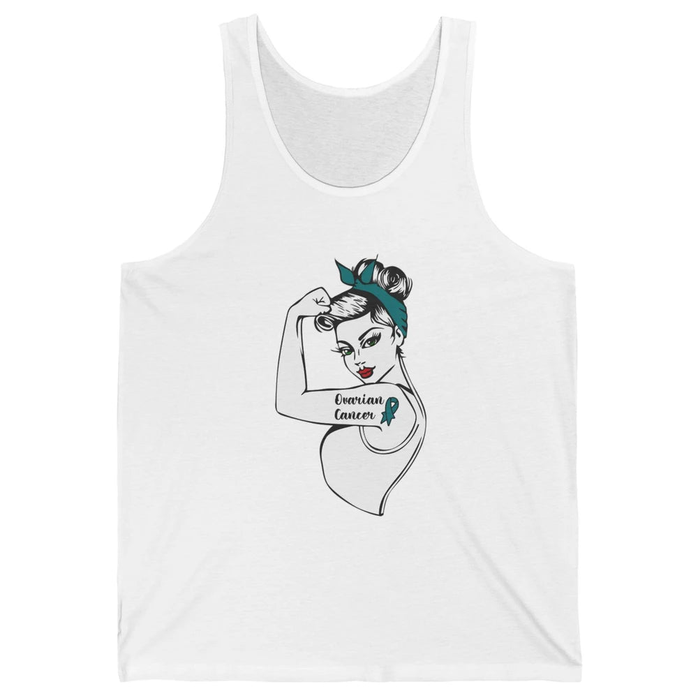 Ovarian Cancer Girl Power Women Bandana Cancer Warrior Unisex Jersey Tank