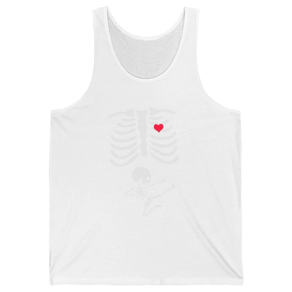 Pregnant Halloween Skeleton Naughty Baby Boy Pumpkin Costume Unisex Jersey Tank