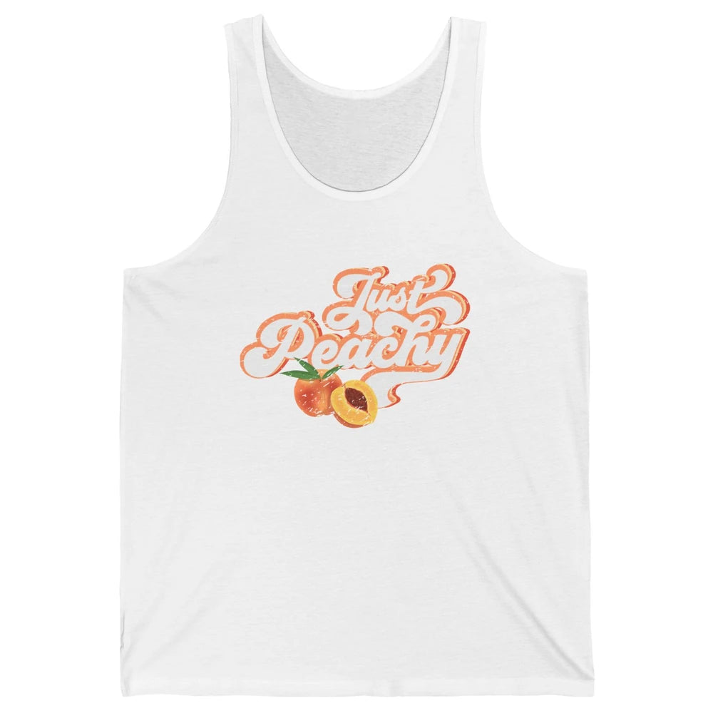 Retro Just Peachy Retro 70s Georgia Peaches Summer Fruit Unisex Jersey Tank