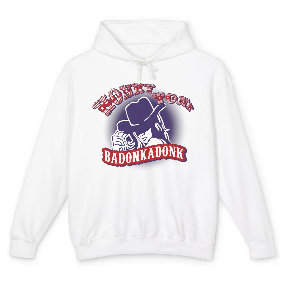 Retro Cowgirl Honky Tonk Badonkadonk Western Country Unisex Lightweight Hoodie