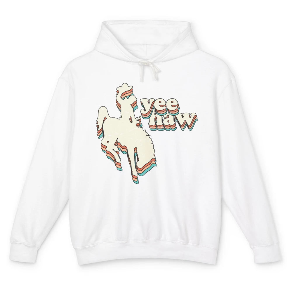 Retro Cowboy Yeehaw Western Country Cowgirls Horse Lovers Unisex Lightweight Hoodie