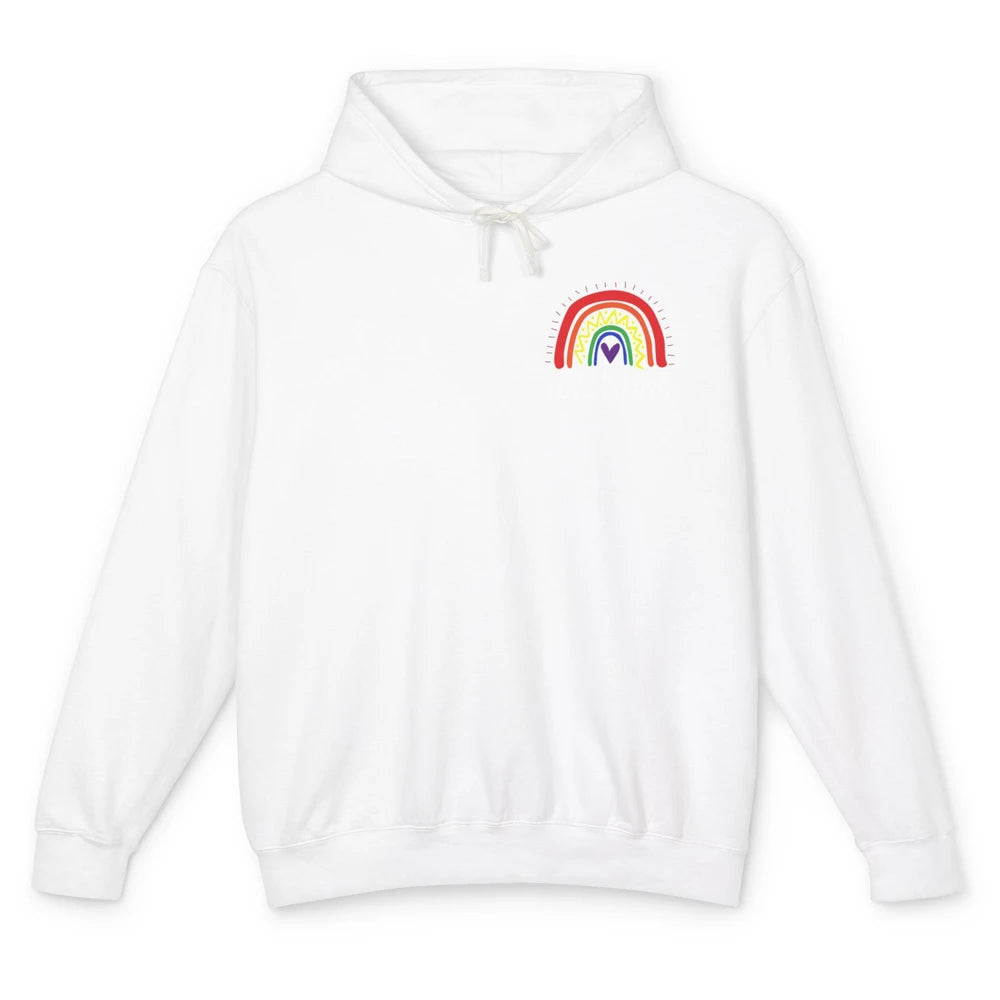 Rainbow Love Is Love LGBT Gay Pride Month Rainbow Flag Unisex Lightweight Hoodie