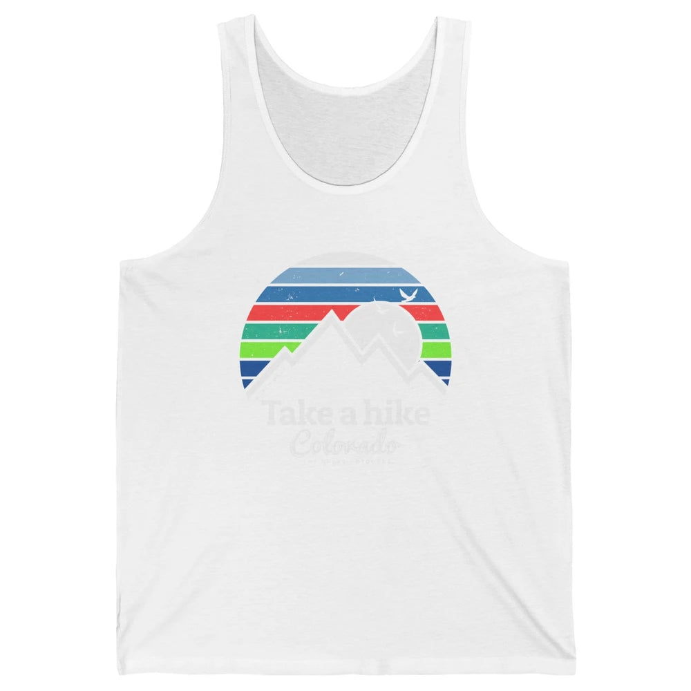 Retro Colorado Mountain Take A Hike The Great Outdoor Hiking Unisex Jersey Tank