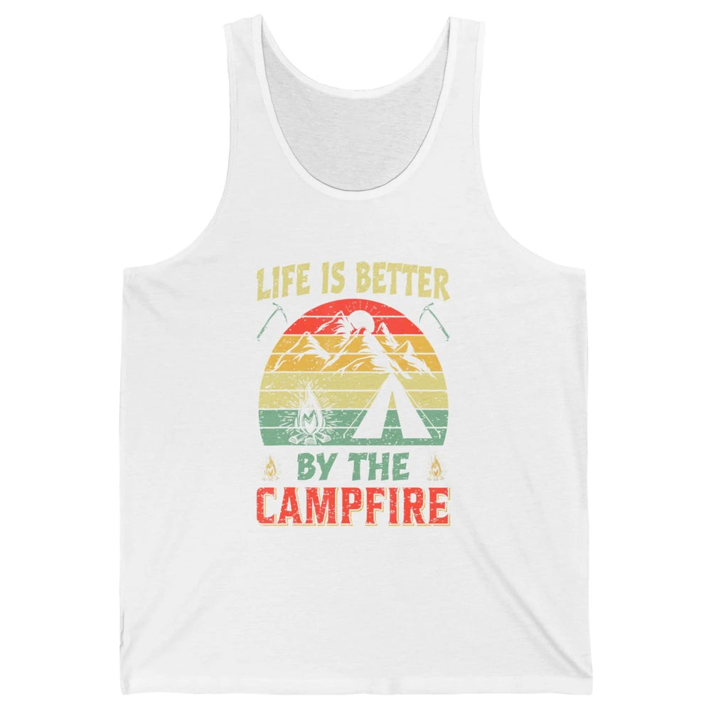 Retro Life Better By Campfire Happy Camp Nature Outdoor Camp Unisex Jersey Tank
