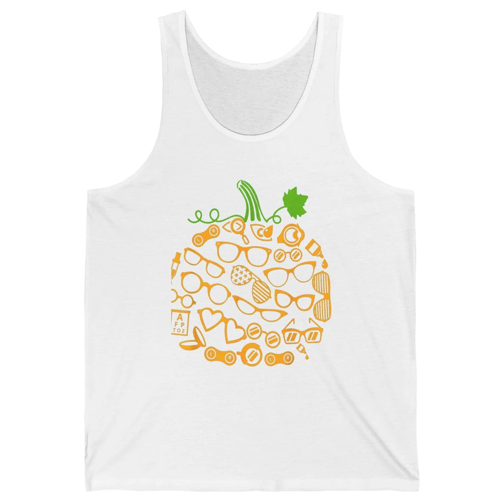 Pumpkin Glasses Optometry Optician Halloween Spooky Season Unisex Jersey Tank