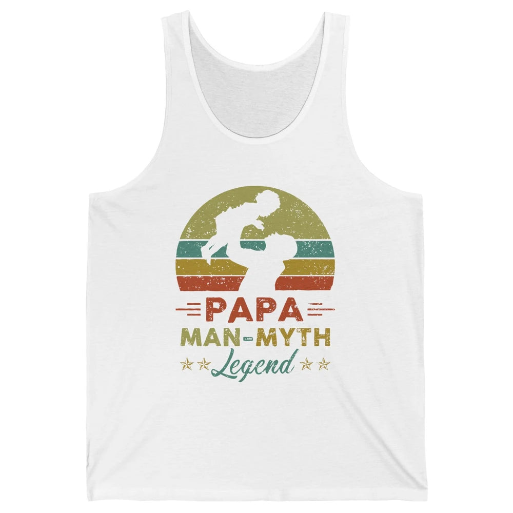 Papa Man Myth Legend Fathers Day Vintage Unisex Jersey Tank