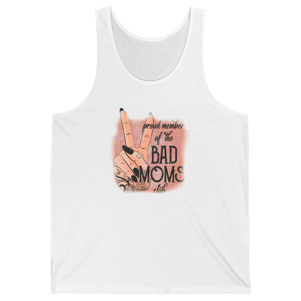 Retro Proud Member Of Bad Moms Club Tattooed Mom Western Unisex Jersey Tank