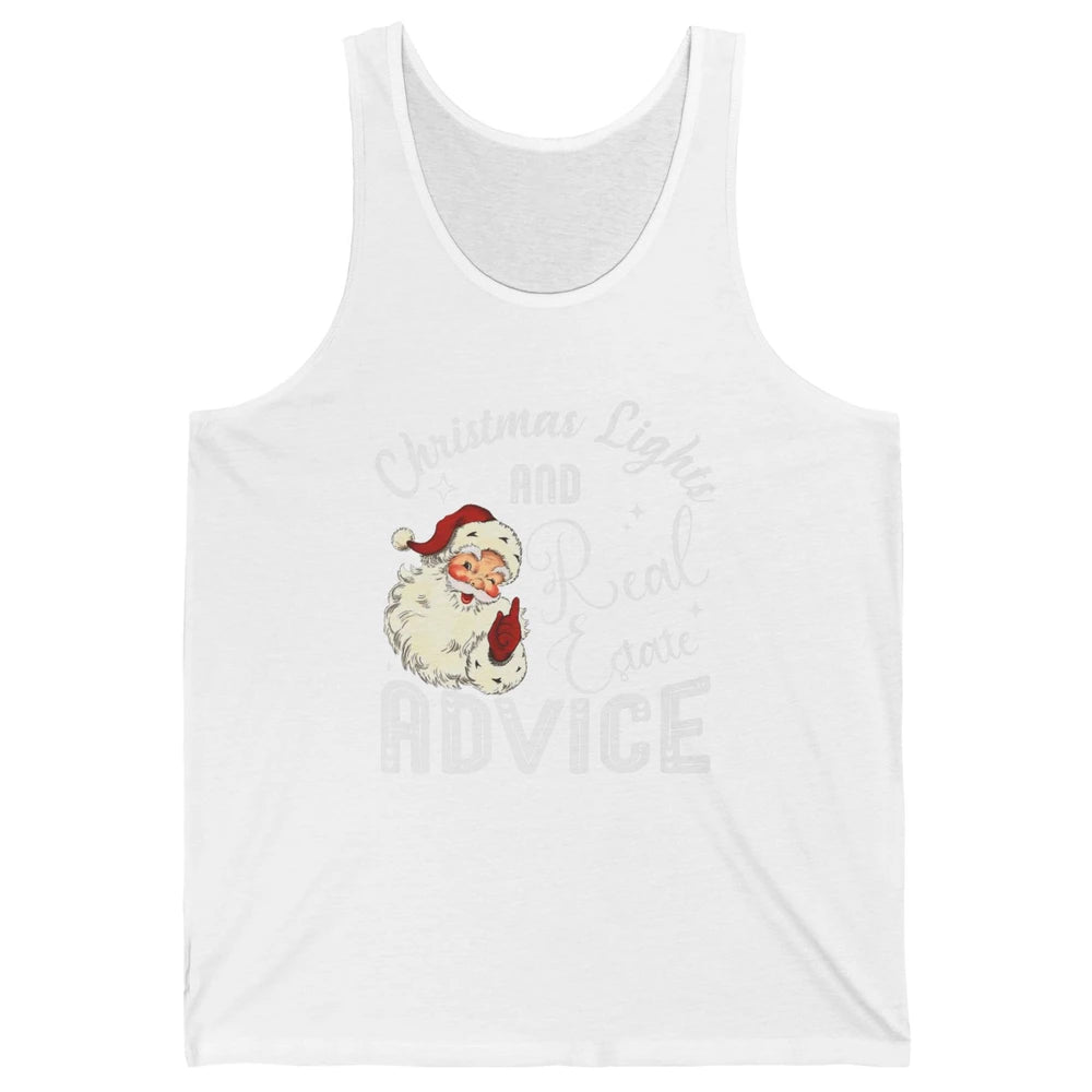 Merry Christmas Xmas Lights Santa Realtor Real Estate Advice Unisex Jersey Tank