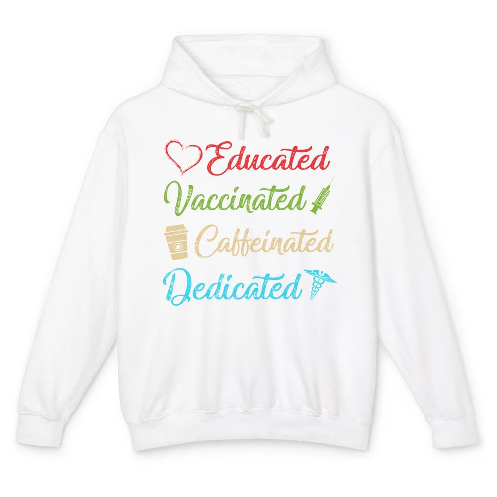 Retro Funny Psych Tech Educated Vaccinated Dedicated Gift Unisex Lightweight Hoodie