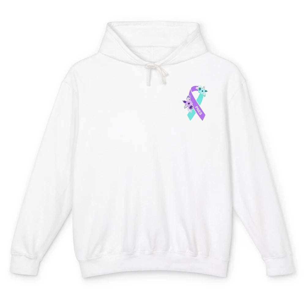 Psychogenic Non-epileptic Seizures PNES Purple Teal Ribbon Unisex Lightweight Hoodie