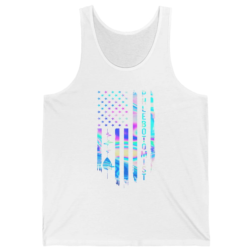 Phlebotomist Flag Blood Lab Vein Phlebotomy Life Nurse PT Unisex Jersey Tank