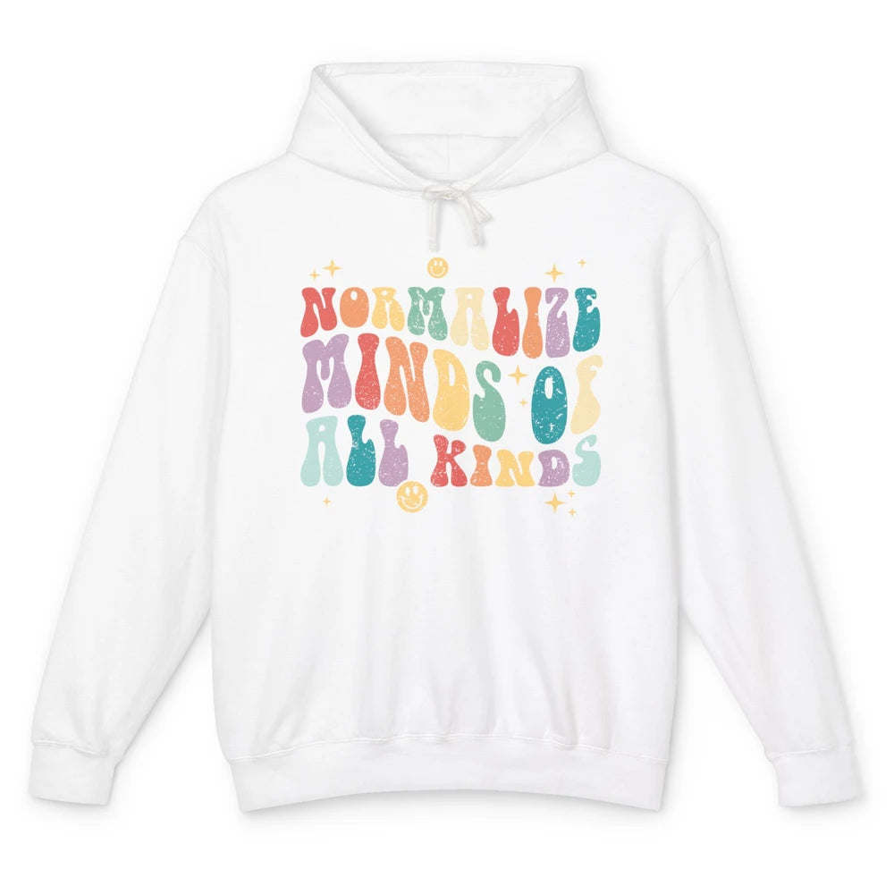 Retro Autism Normalize Minds Of All Kinds Neurodiversity Unisex Lightweight Hoodie