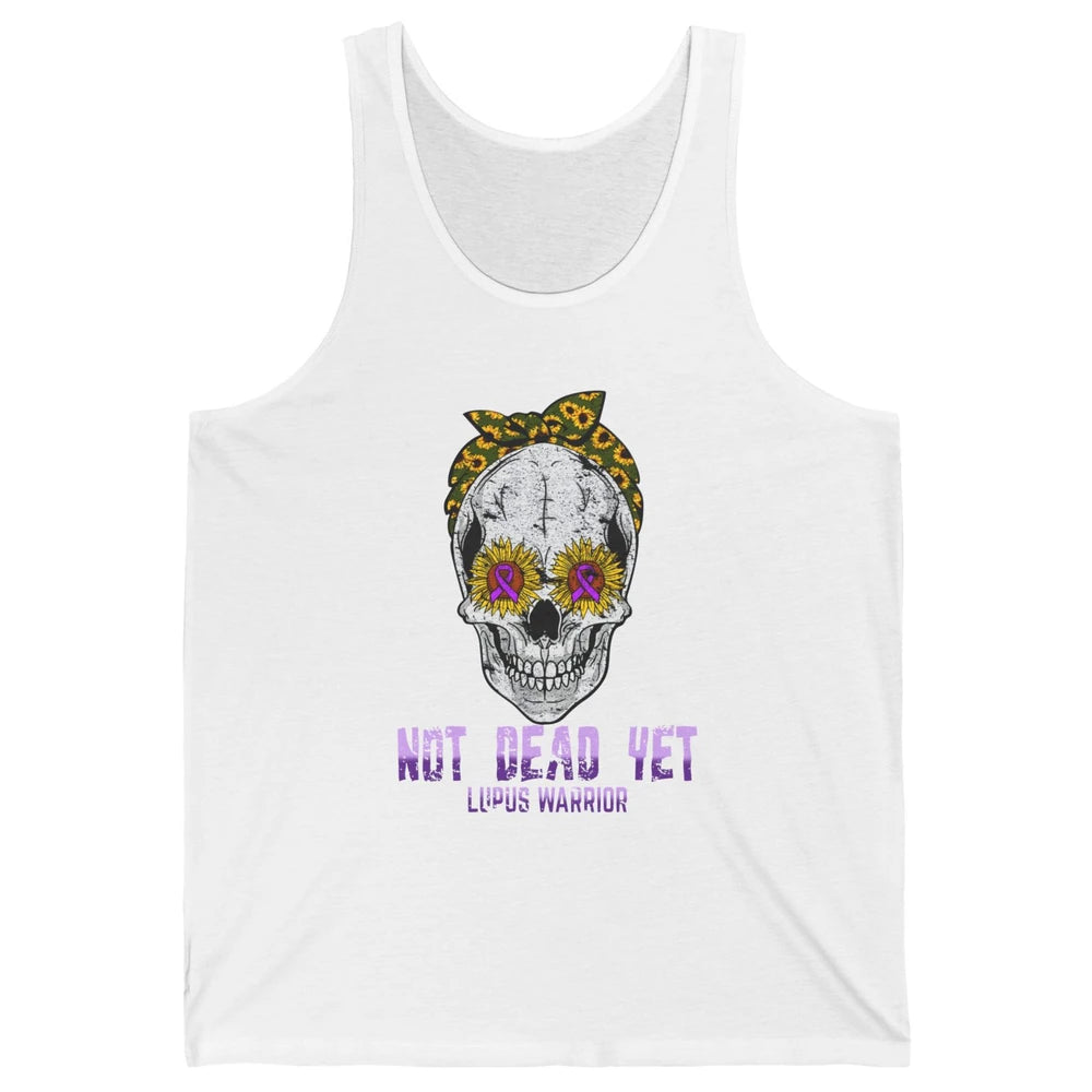 Not Dead Yet Skull Lupus Awareness Funny Sunflower Skeleton Unisex Jersey Tank