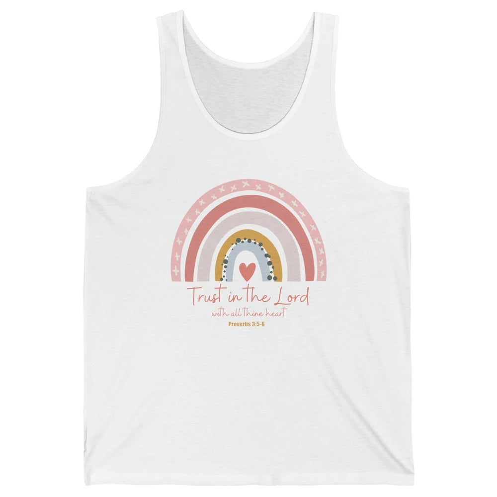 Rainbow Trust In The Lord With All Heart Christian Religious Unisex Jersey Tank