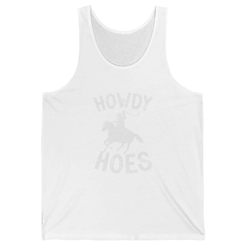 Retro Howdy Hoes Funny Cowboy Riding Horse Vintage Western Unisex Jersey Tank