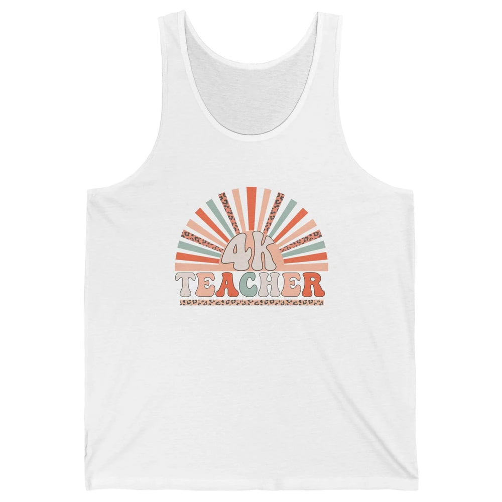 Retro 4k Teacher Kindergarten Back to School Pre-K Teacher Unisex Jersey Tank