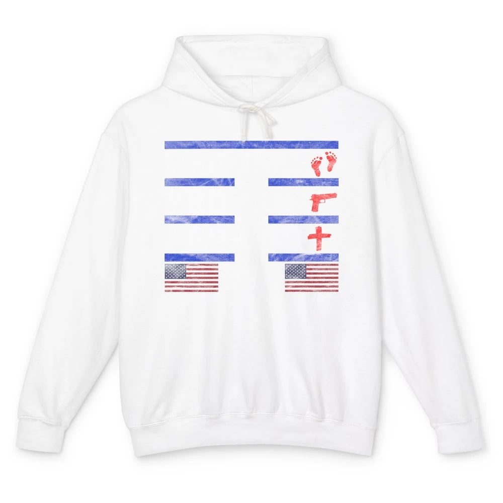 Pro Life Pro Gun Pro God Pro Trump Liberal Donald Trump Vote Unisex Lightweight Hoodie