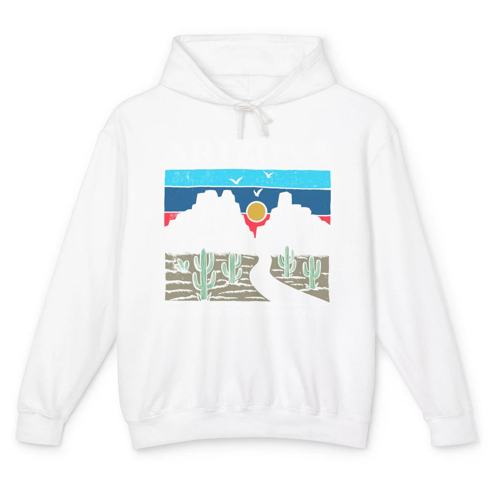 Retro Arizona Cactus Mountain The Grand Canyon State Hiking Unisex Lightweight Hoodie