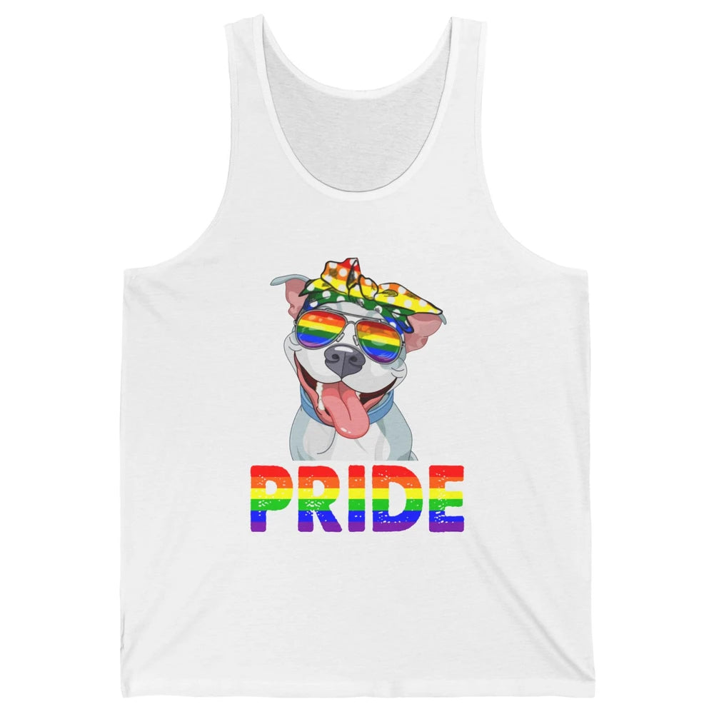 Pitbull Pride Dog Mom LGBT Gay Pride Month Unisex Jersey Tank