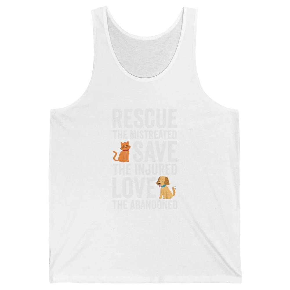 Rescue Mistreated Save Injured Adopt Dog Cat Animal Rescuer Unisex Jersey Tank