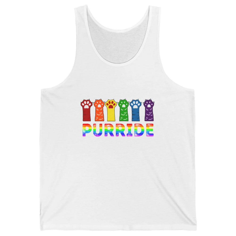 Purride Funny Cat Lover LGBT Pride Awareness Gift LGBT Month Unisex Jersey Tank